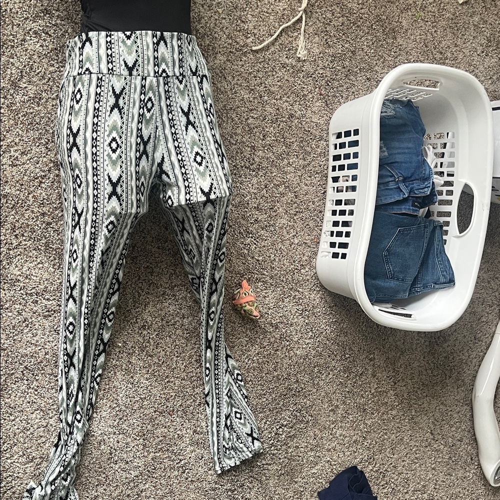 Stylish Black and White Patterned Women's Pants